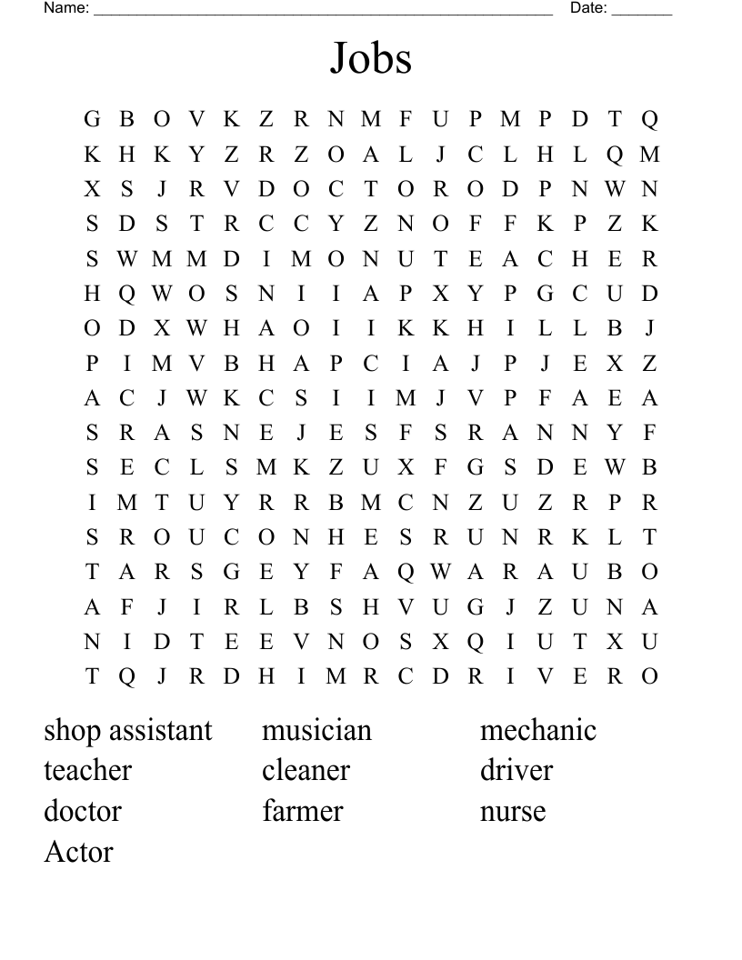 Jobs  Word Search