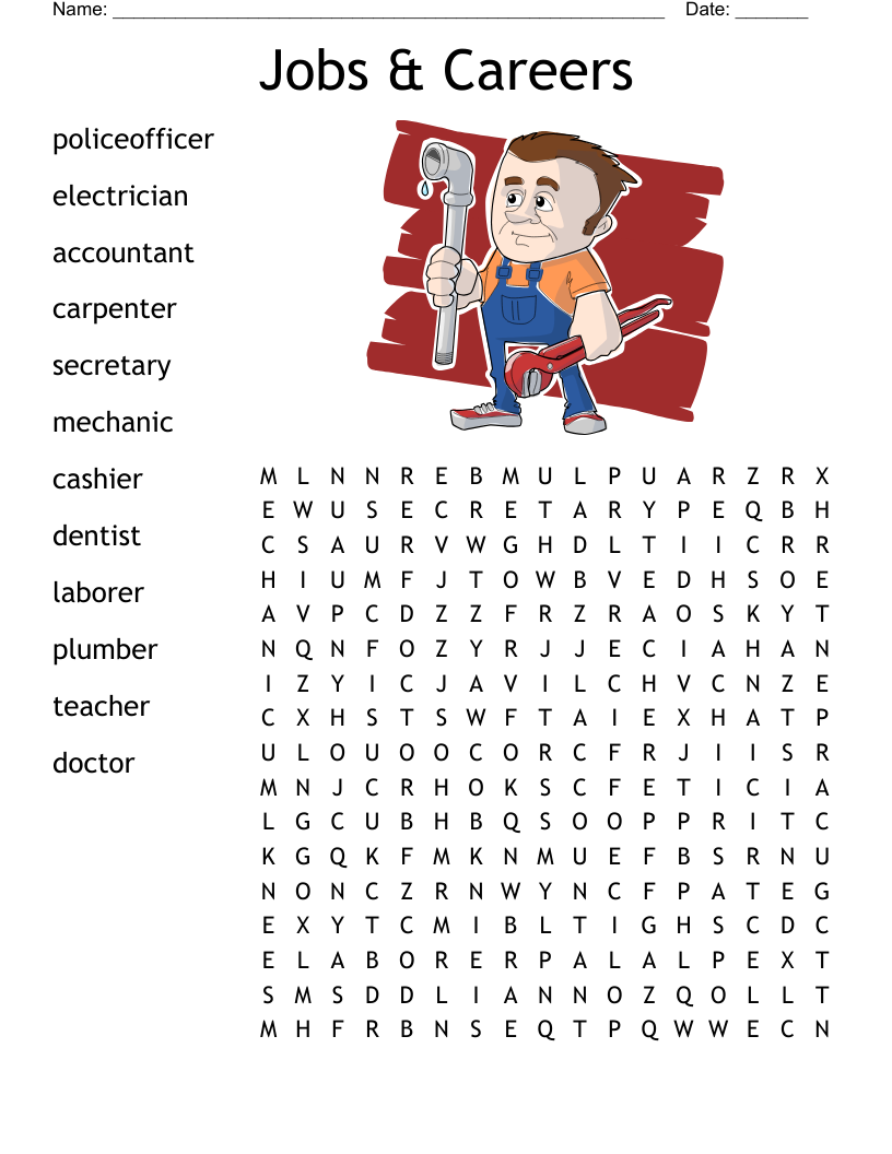 Jobs & Careers Word Search