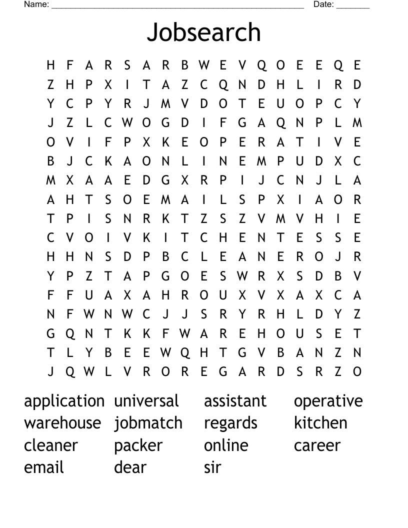 Jobsearch Word Search