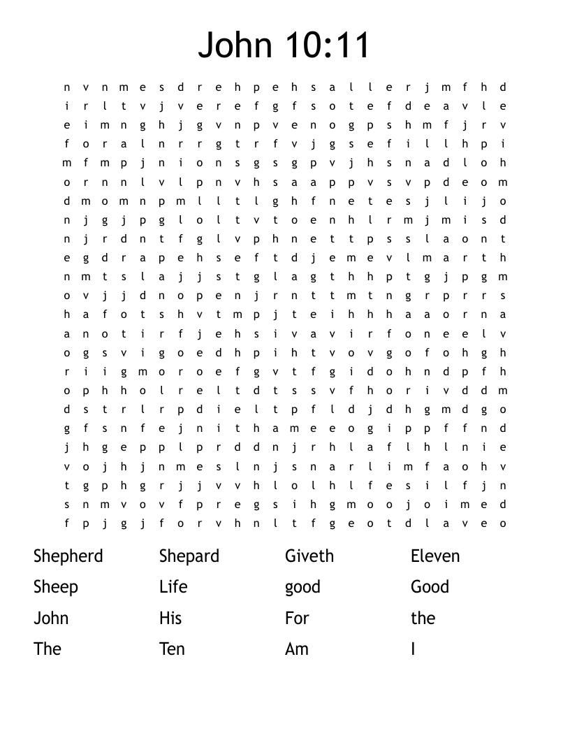 John 10:11 Word Search