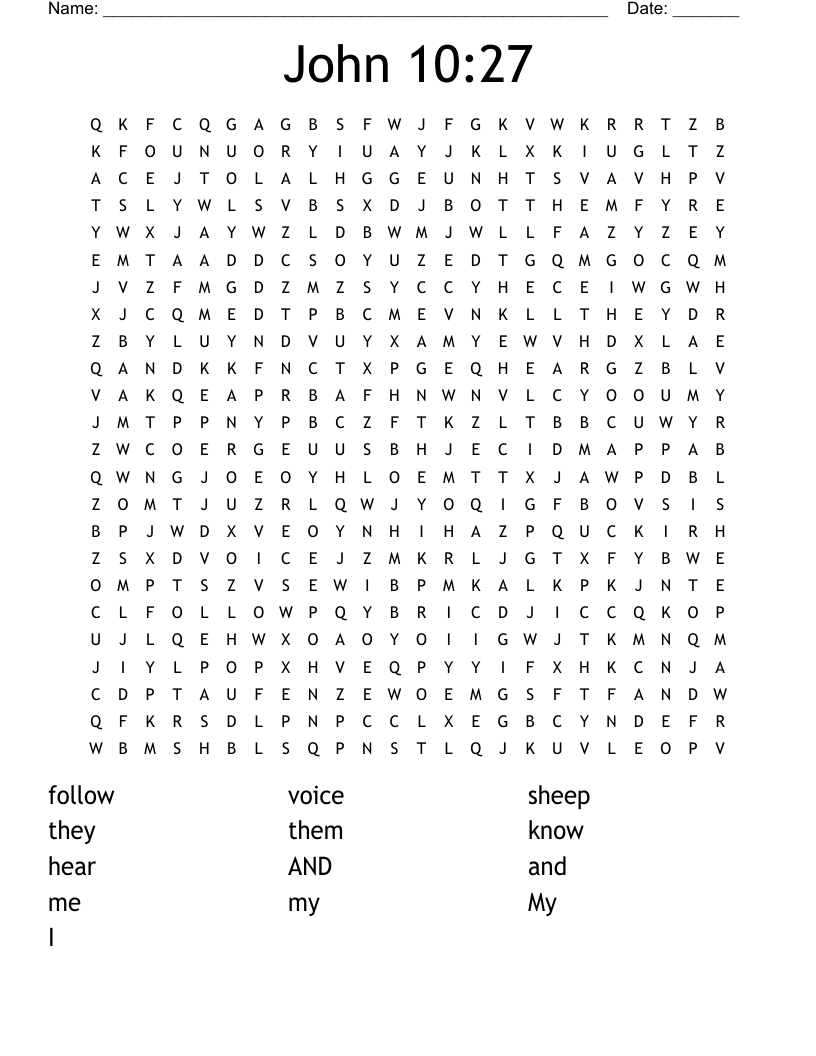 John 10:27 Word Search