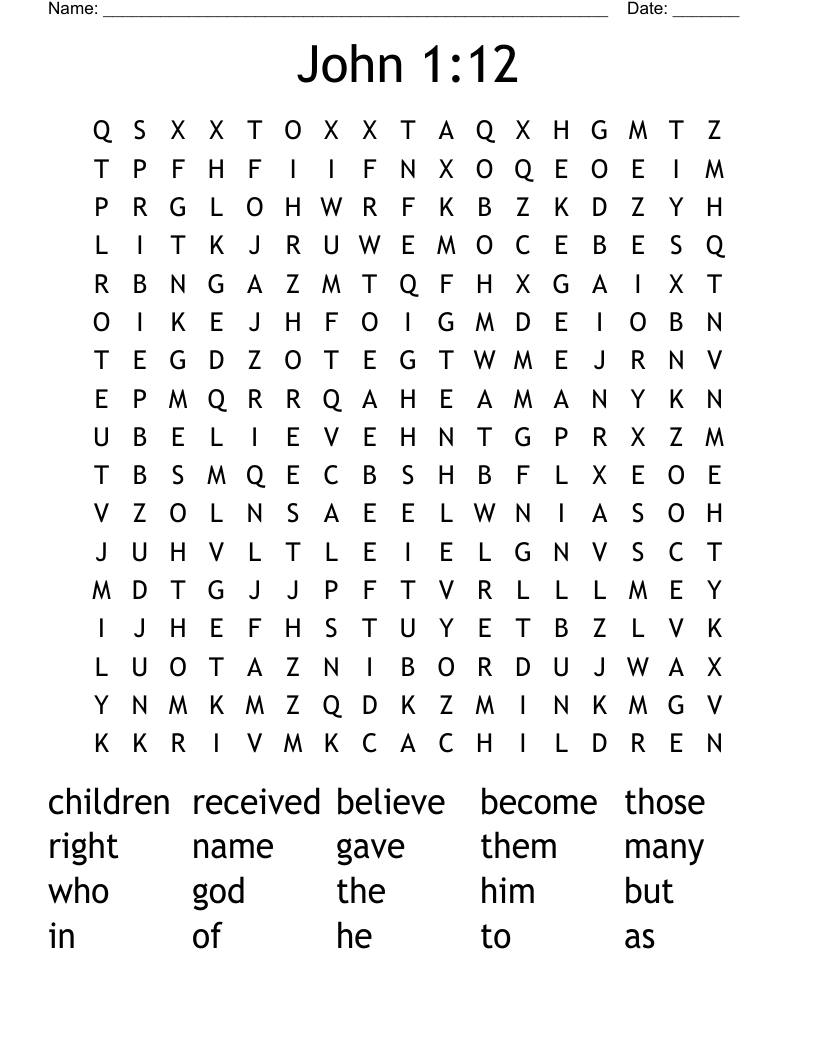 John 1:12 Word Search