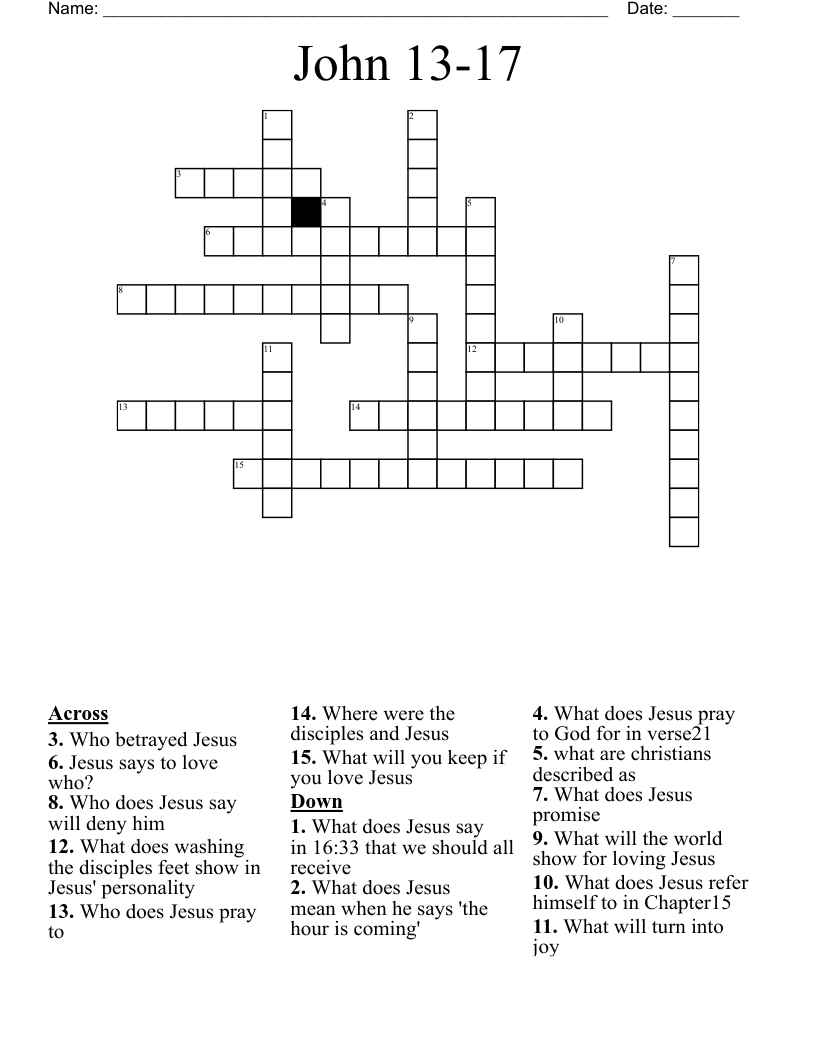 John 13-17 Crossword