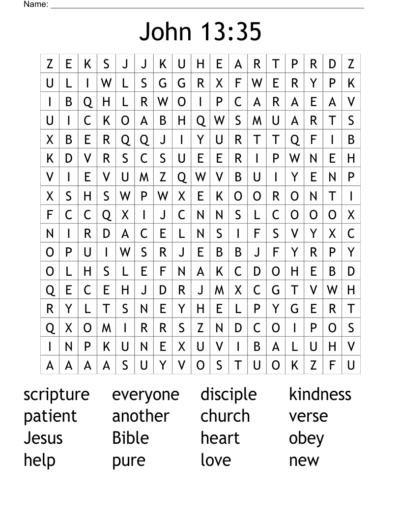 John 13:35 Word Search