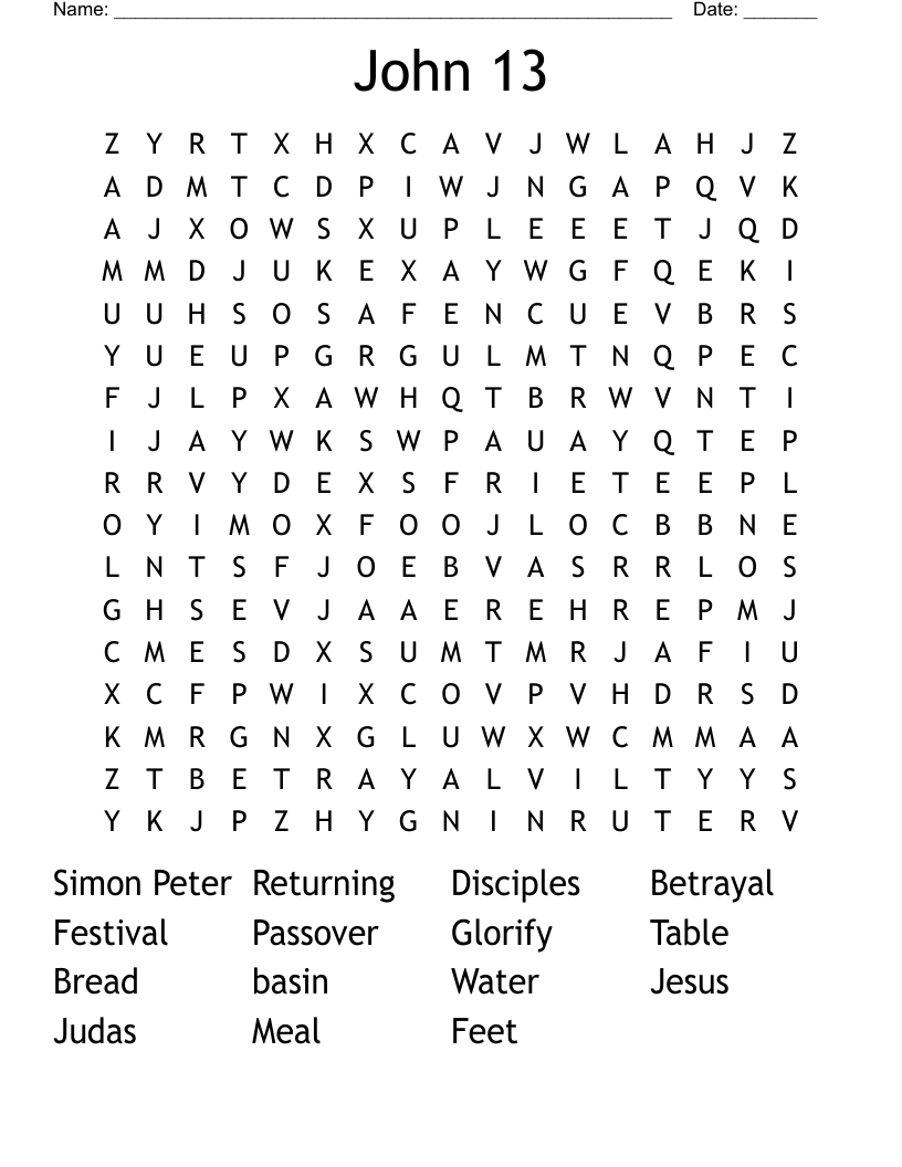 John 13 Word Search