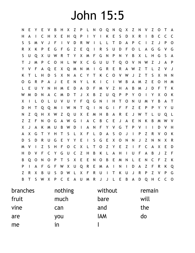 John 15:5 Word Search