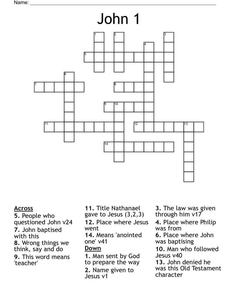 John 1 Crossword