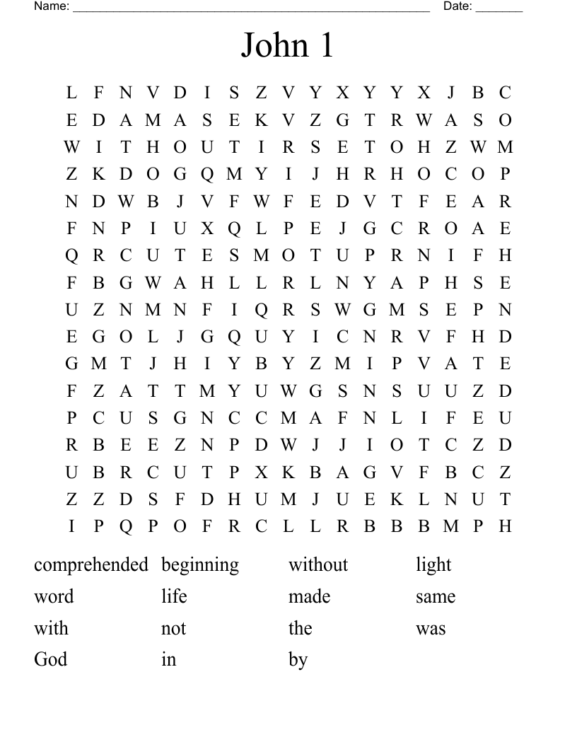 John 1 Word Search