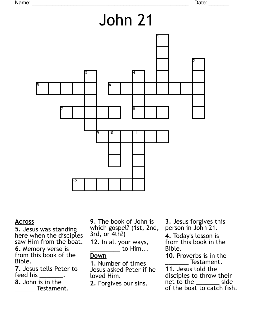 John 21 Crossword