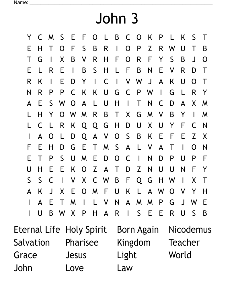 John 3 Word Search