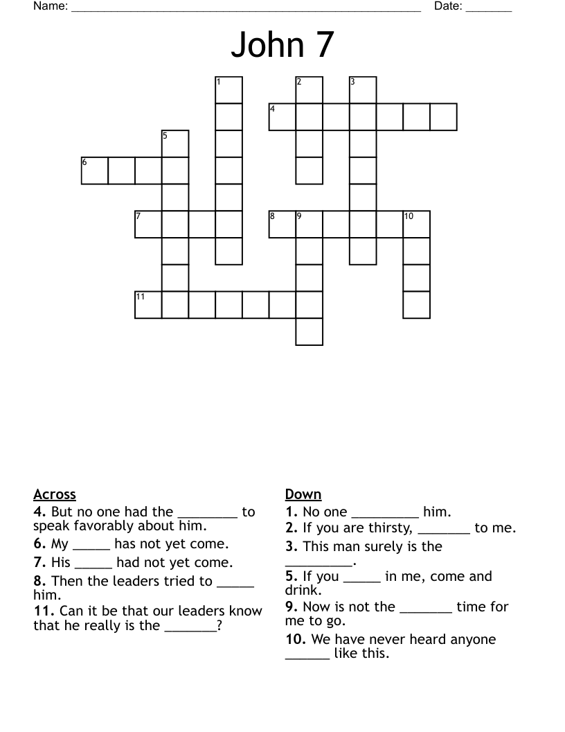 John 7 Crossword