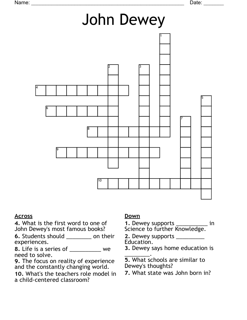 John Dewey Crossword