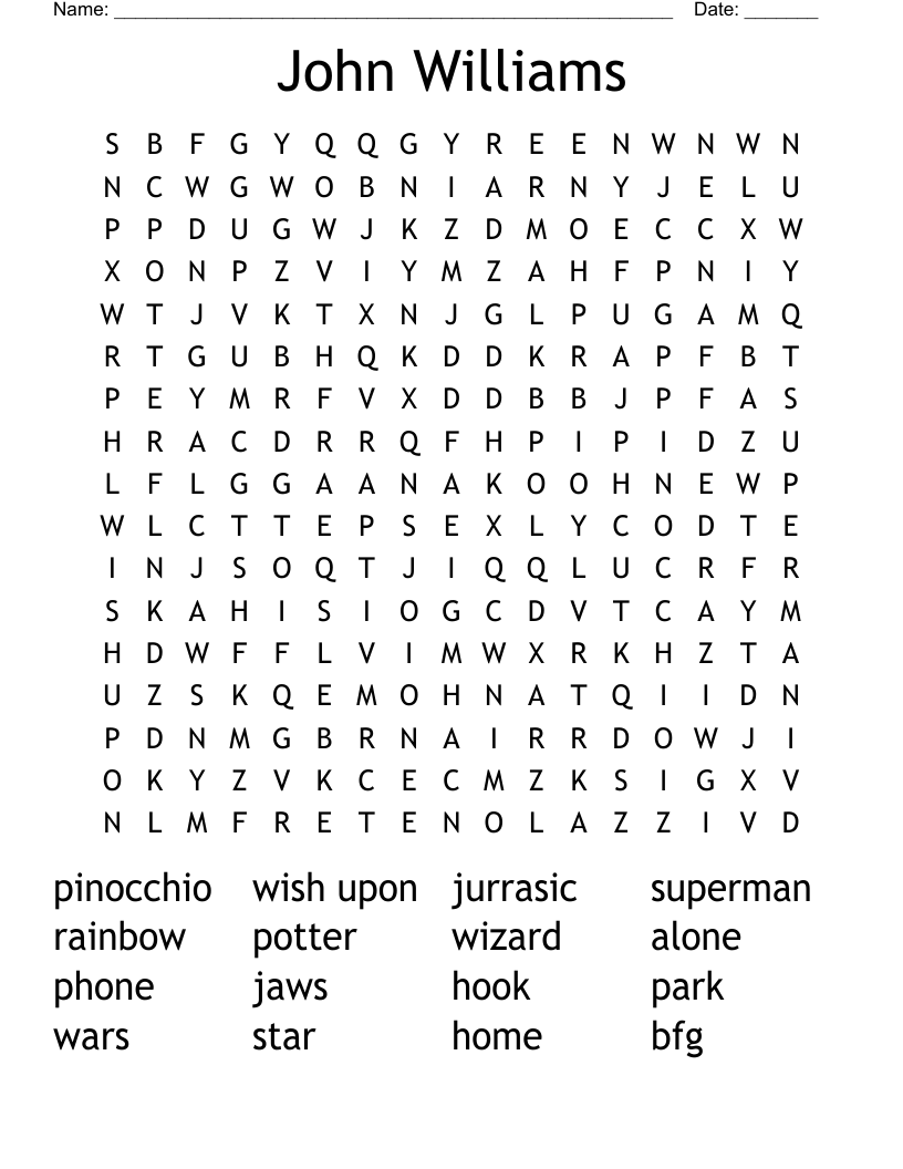 John Williams Word Search