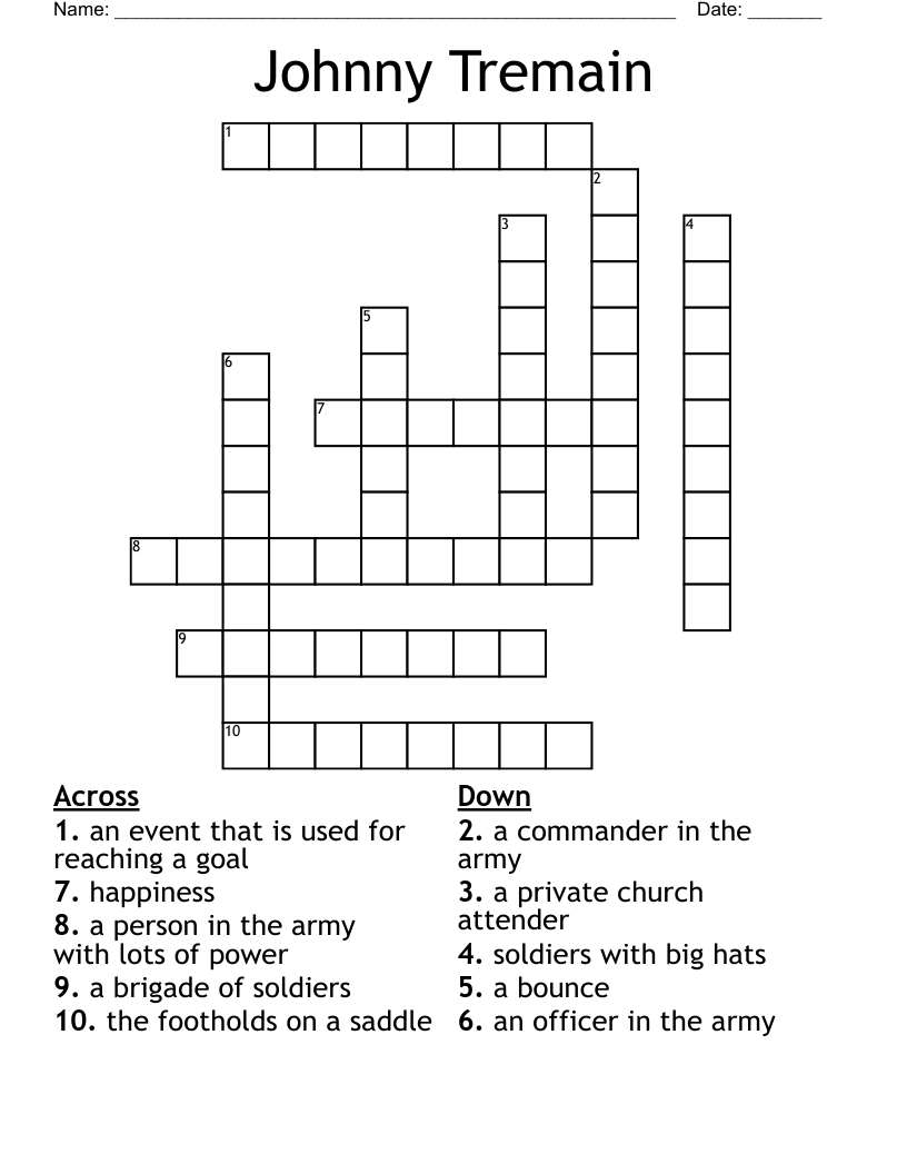 Johnny Tremain Crossword