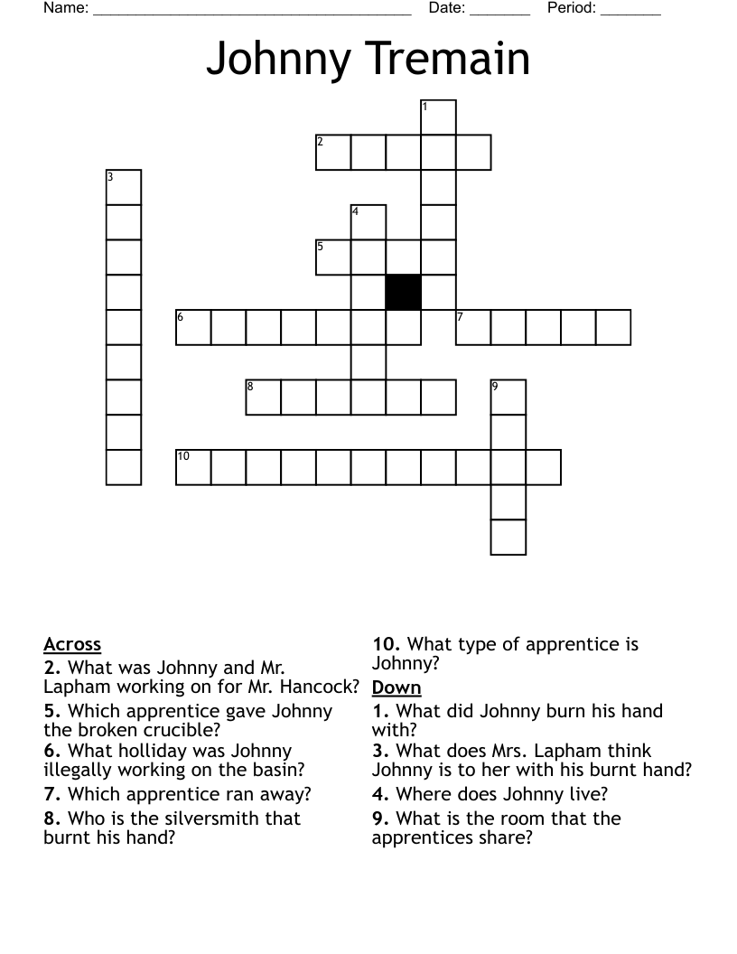 Johnny Tremain  Crossword