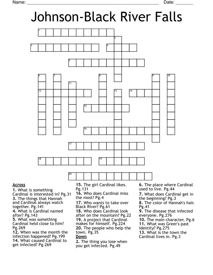 Johnson-Black River Falls Crossword