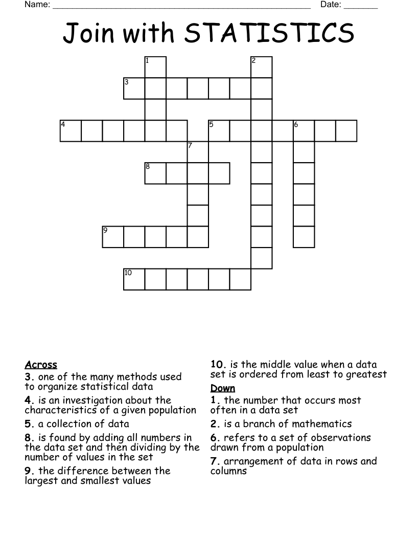 Join with STATISTICS Crossword