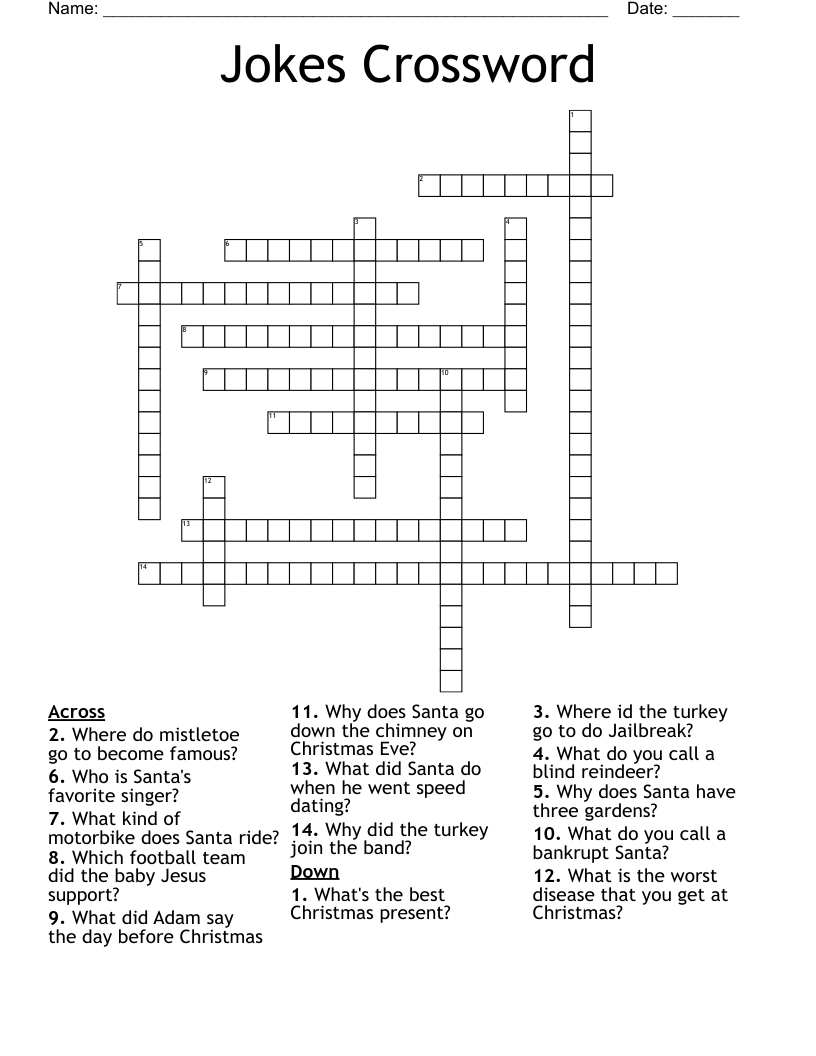 Jokes Crossword