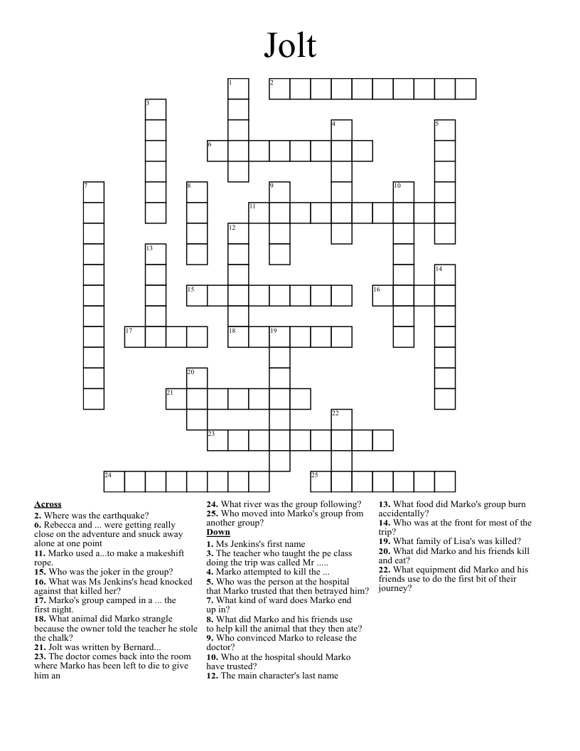 Jolt Crossword