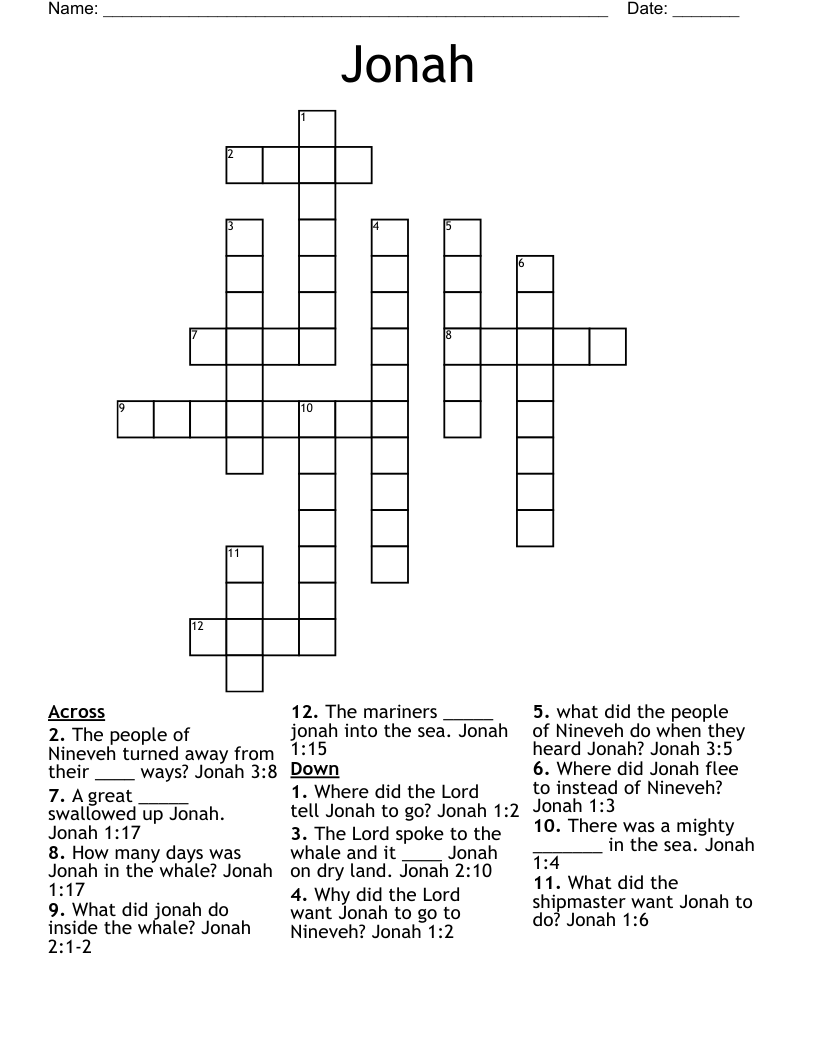 Jonah Crossword