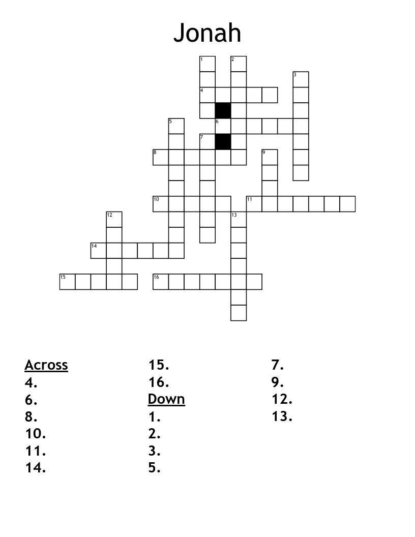 Jonah Crossword