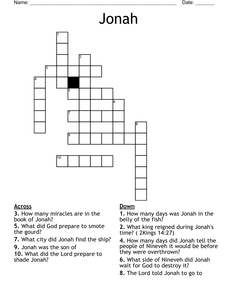 Jonah Crossword
