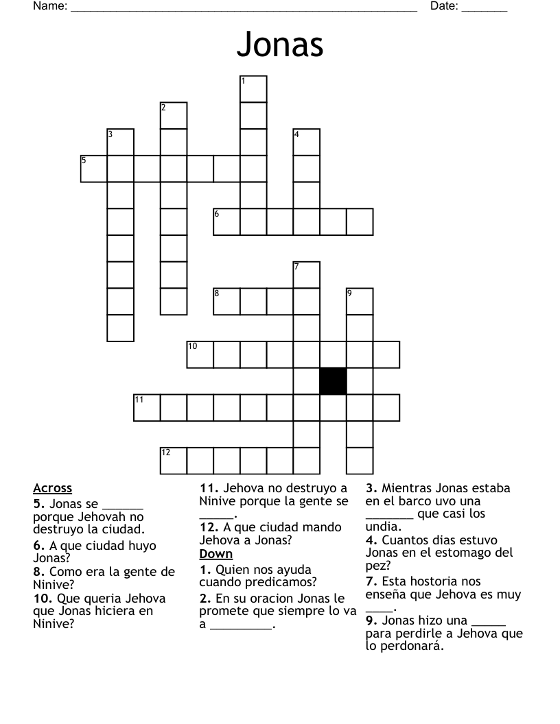 Jonas Crossword