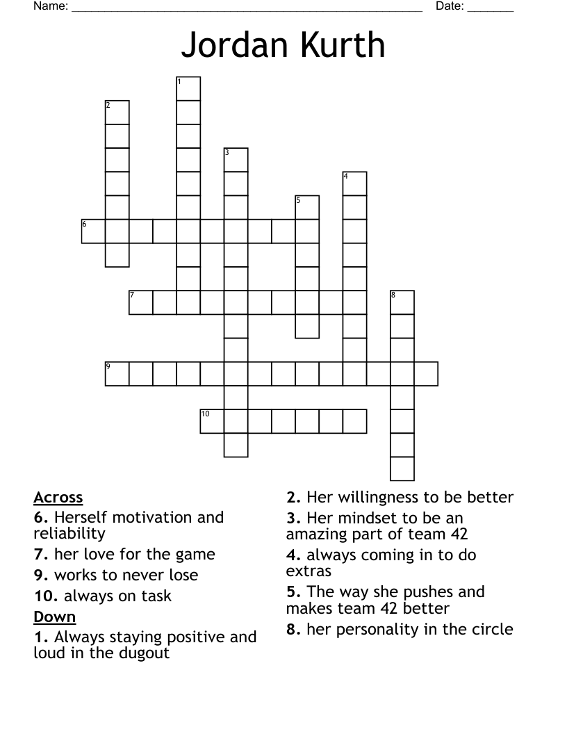 Jordan Kurth Crossword