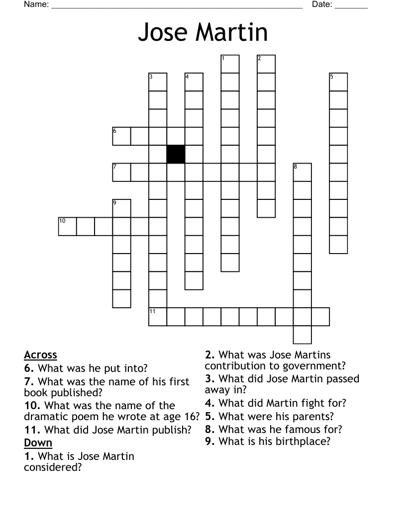 Jose Martin  Crossword
