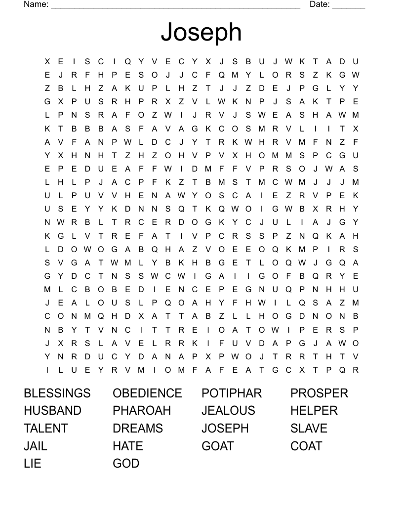 Joseph Word Search