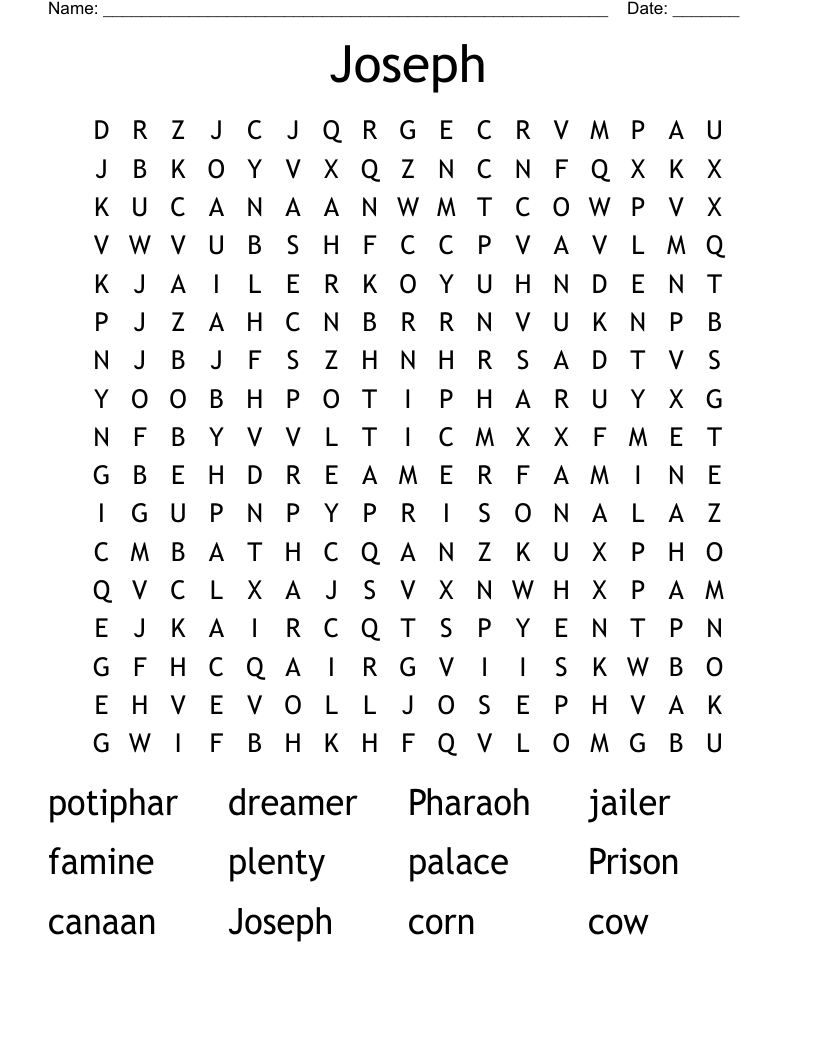 Joseph Word Search