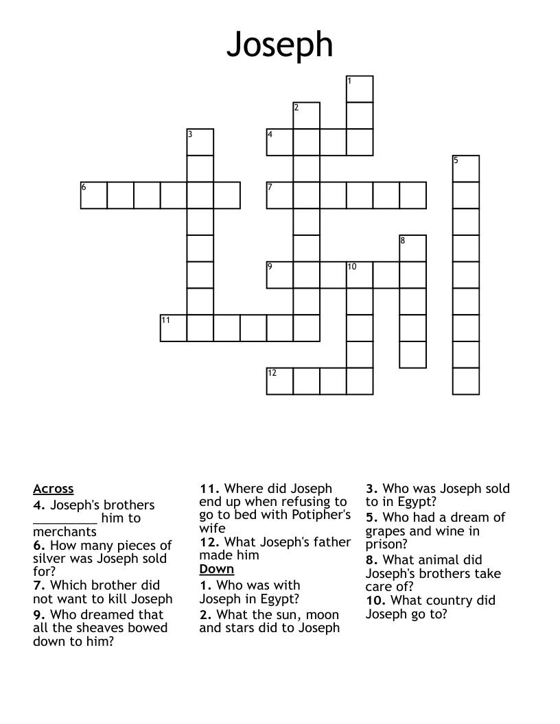 Joseph Crossword