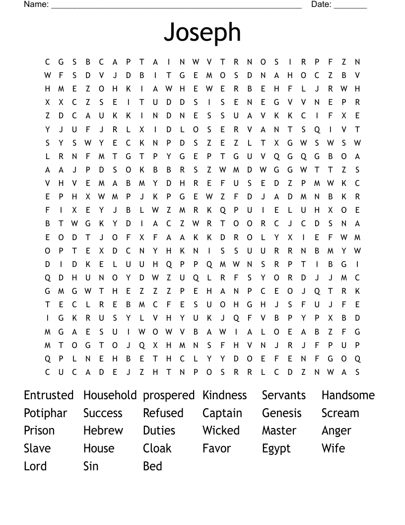 Joseph Word Search