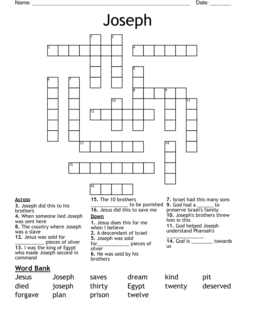 Joseph Crossword