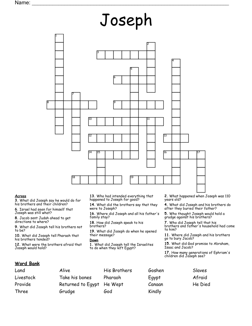 Joseph Crossword