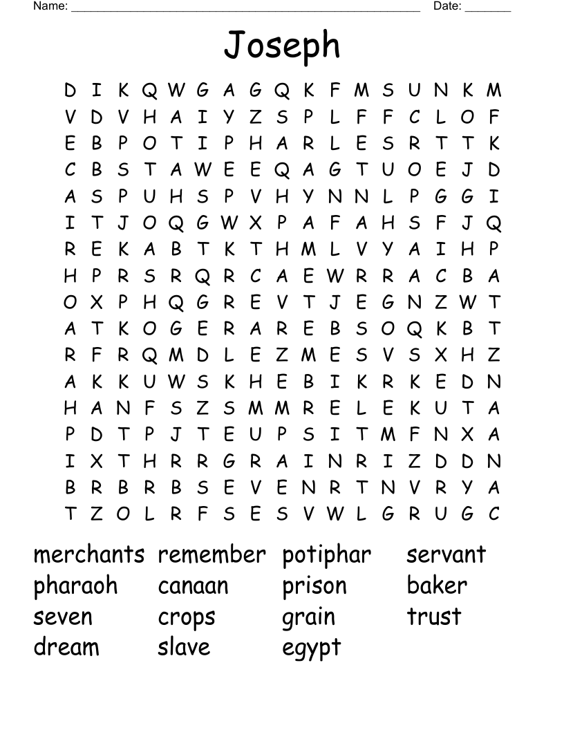 Joseph Word Search