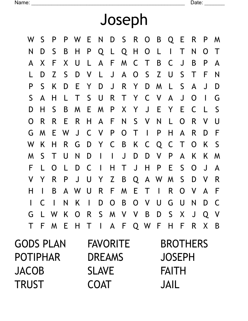 Joseph Word Search