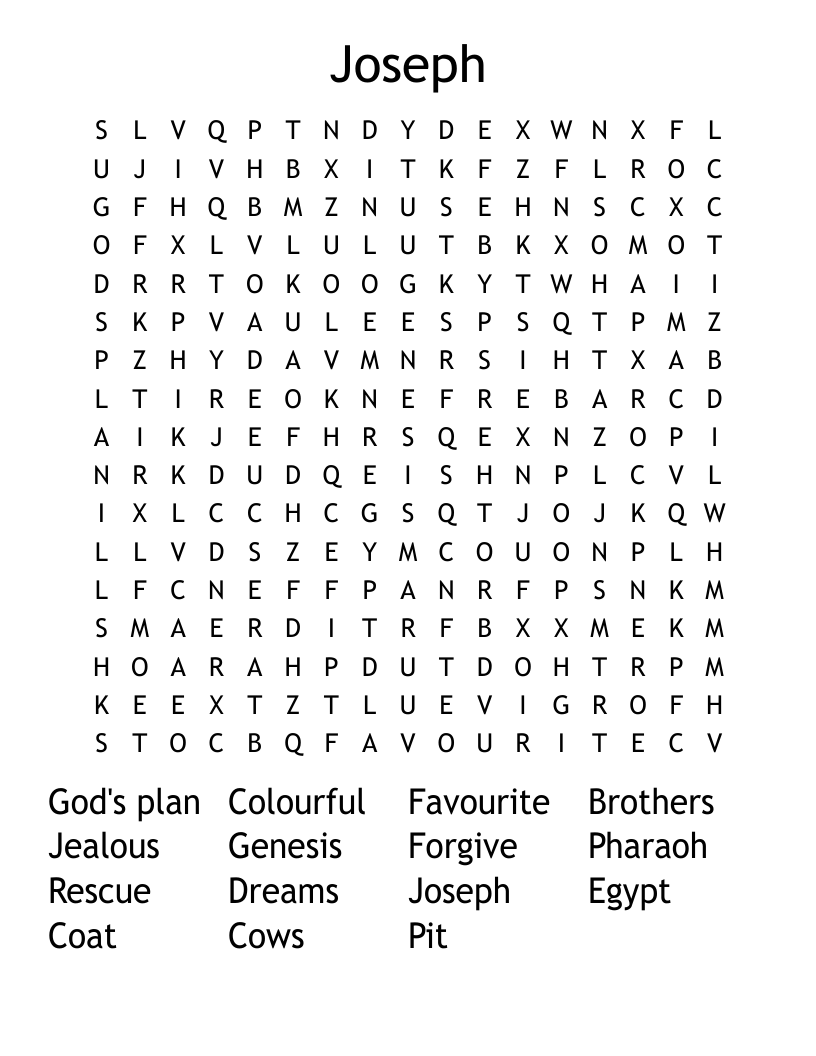 Joseph Word Search