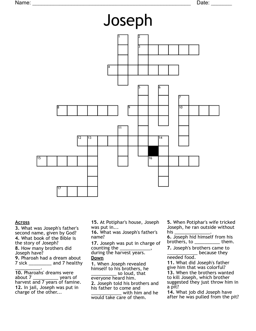 Joseph Crossword