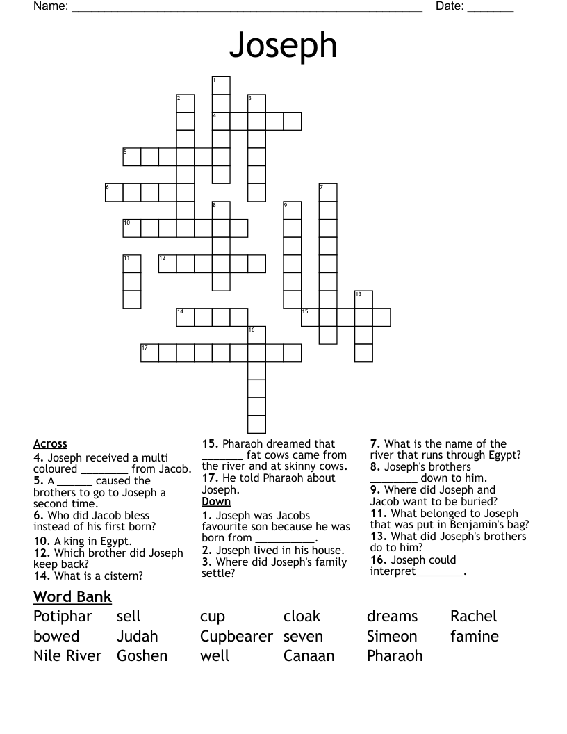 Joseph Crossword