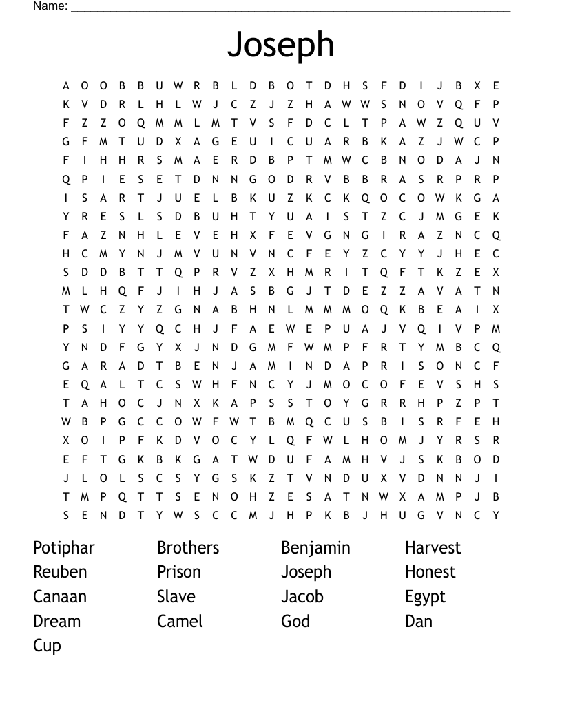 Joseph Word Search