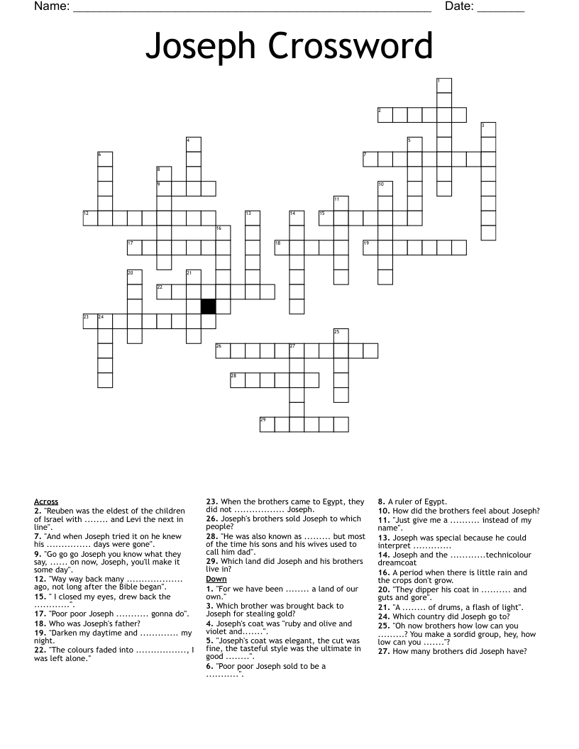 Joseph Crossword