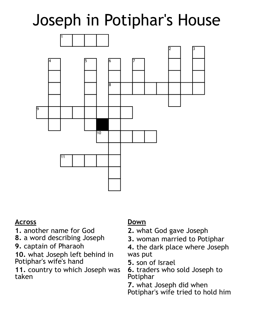 Joseph in Potiphar's House Crossword