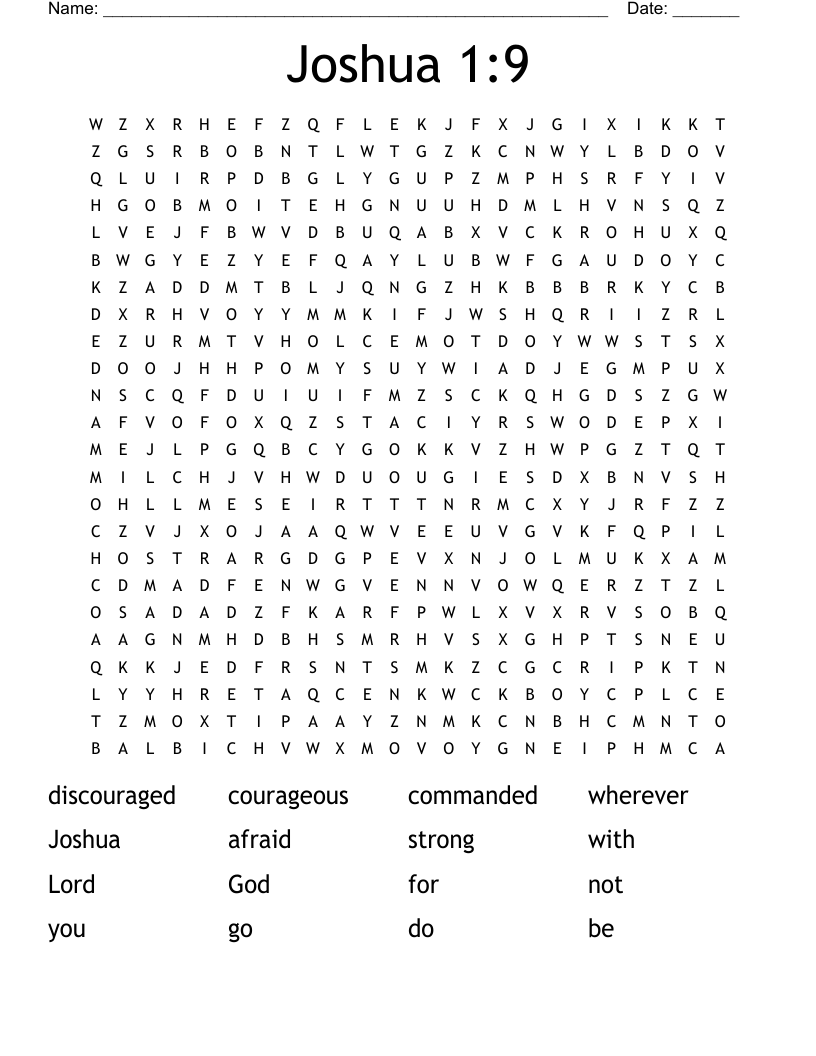 Joshua 1:9 Word Search