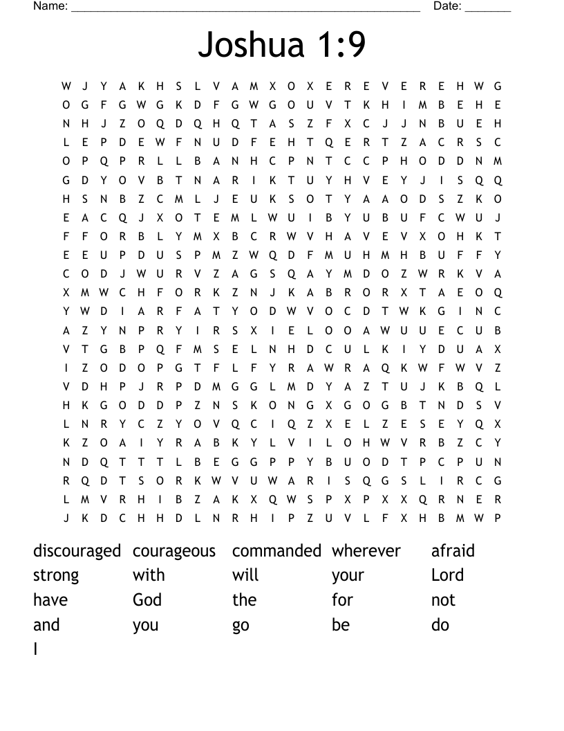 Joshua 1:9 Word Search