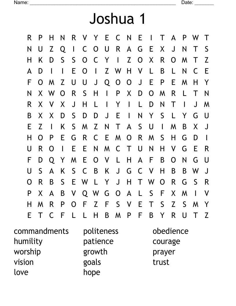 Joshua 1 Word Search