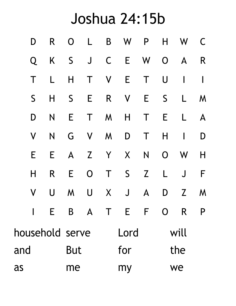 Joshua 24:15b Word Search