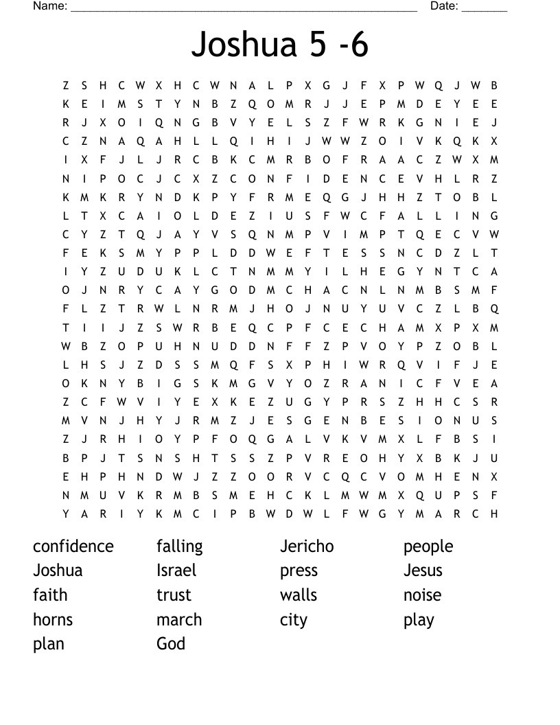 Joshua 5 -6 Word Search