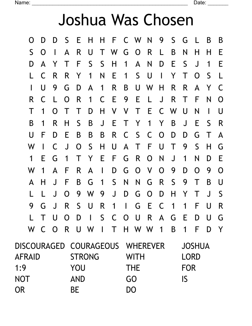 Joshua Was Chosen Word Search