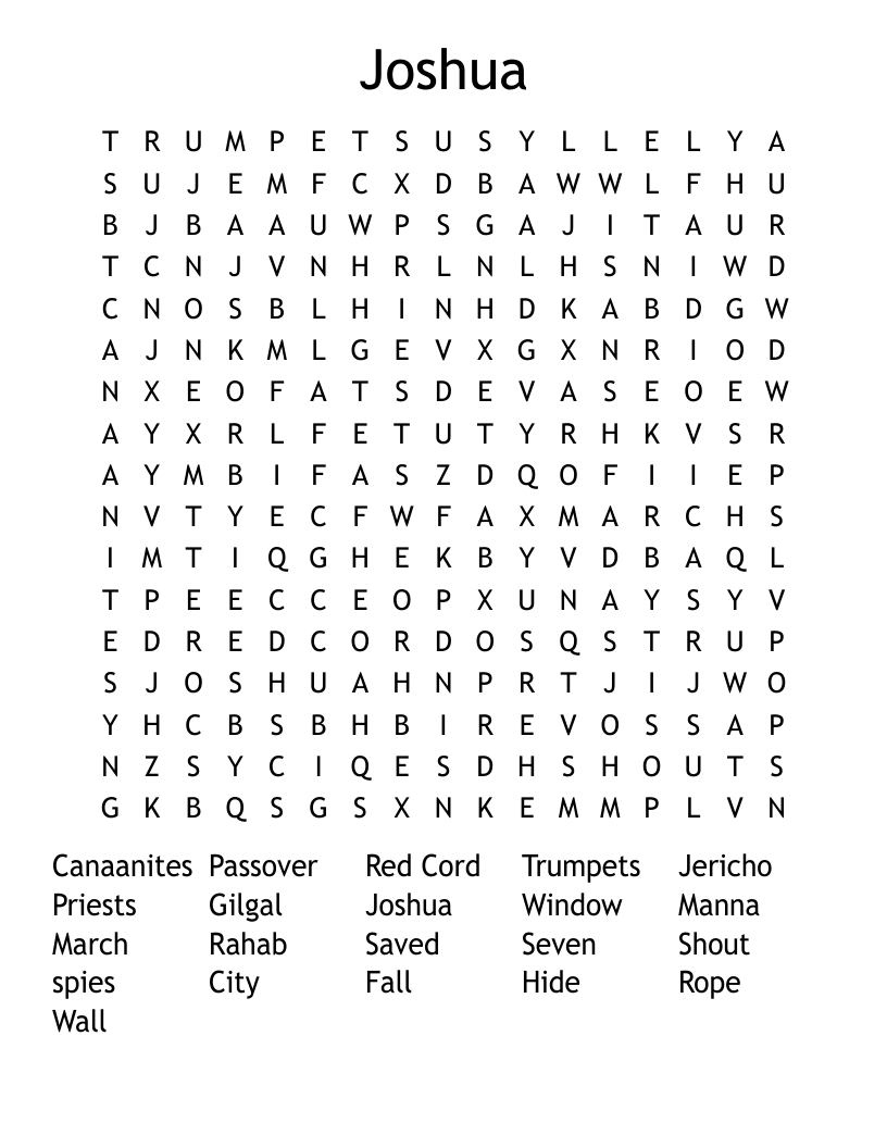 Joshua  Word Search